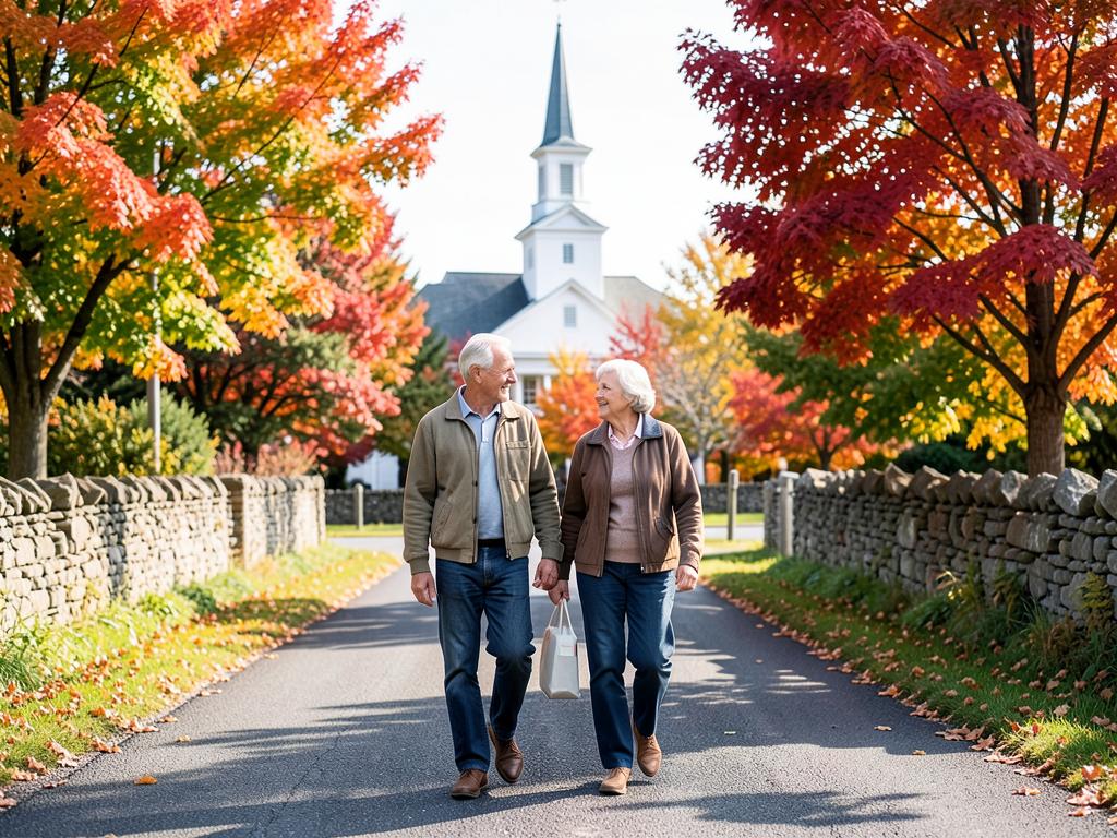 Happy retirees enjoying life in New Hampshire